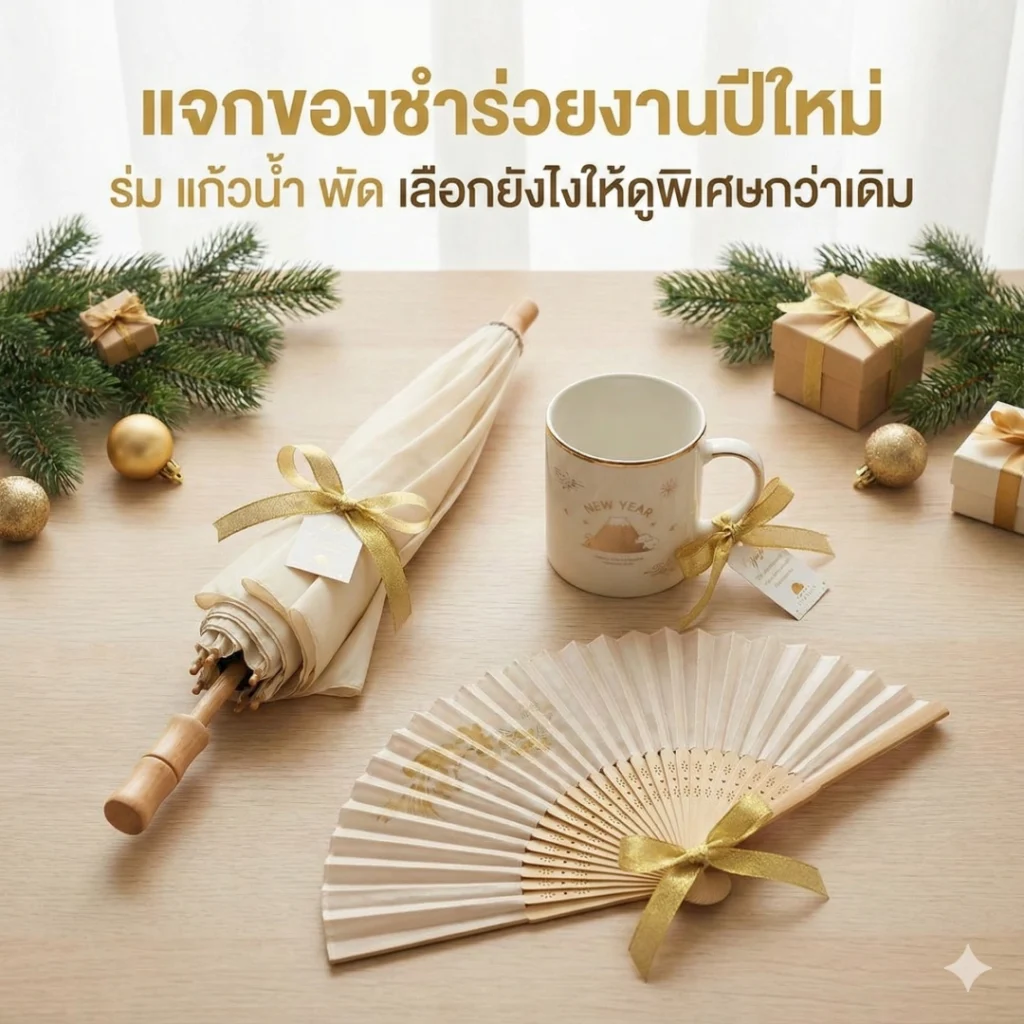 แจกของชำร่วยงานปีใหม่ ร่ม แก้วน้ำ พัด เลือกยังไงให้ดูพิเศษกว่าเดิม